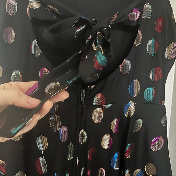Black Dress with Colorful Polka Dots - Picture 4 of 4